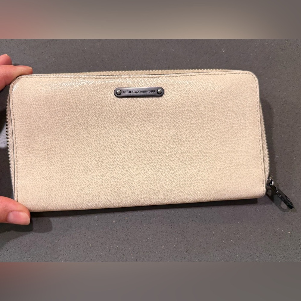 Rebecca Minkoff Cream Zip Around Wallet